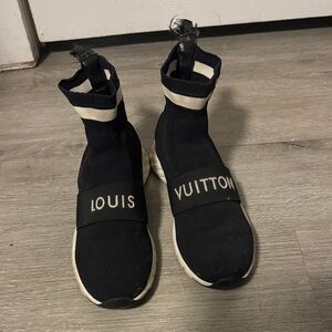 Louis Vuitton Black and White Sock Sneakers